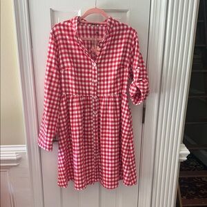 Fancyinn Red and White Checkered Dress